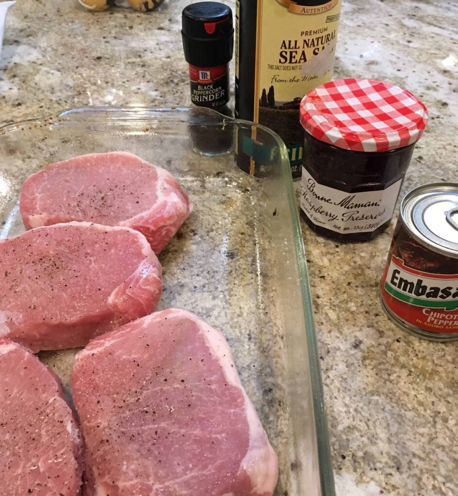 Raspberry pork chops 3 ingredient recipe
